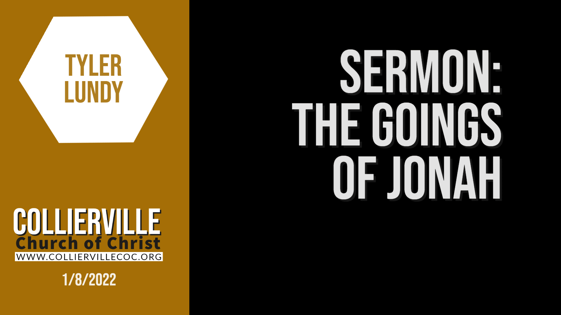 Featured image for “01-08-2023 – Live Stream – The Goings of Jonah – (PM Sermon – Tyler Lundy)”