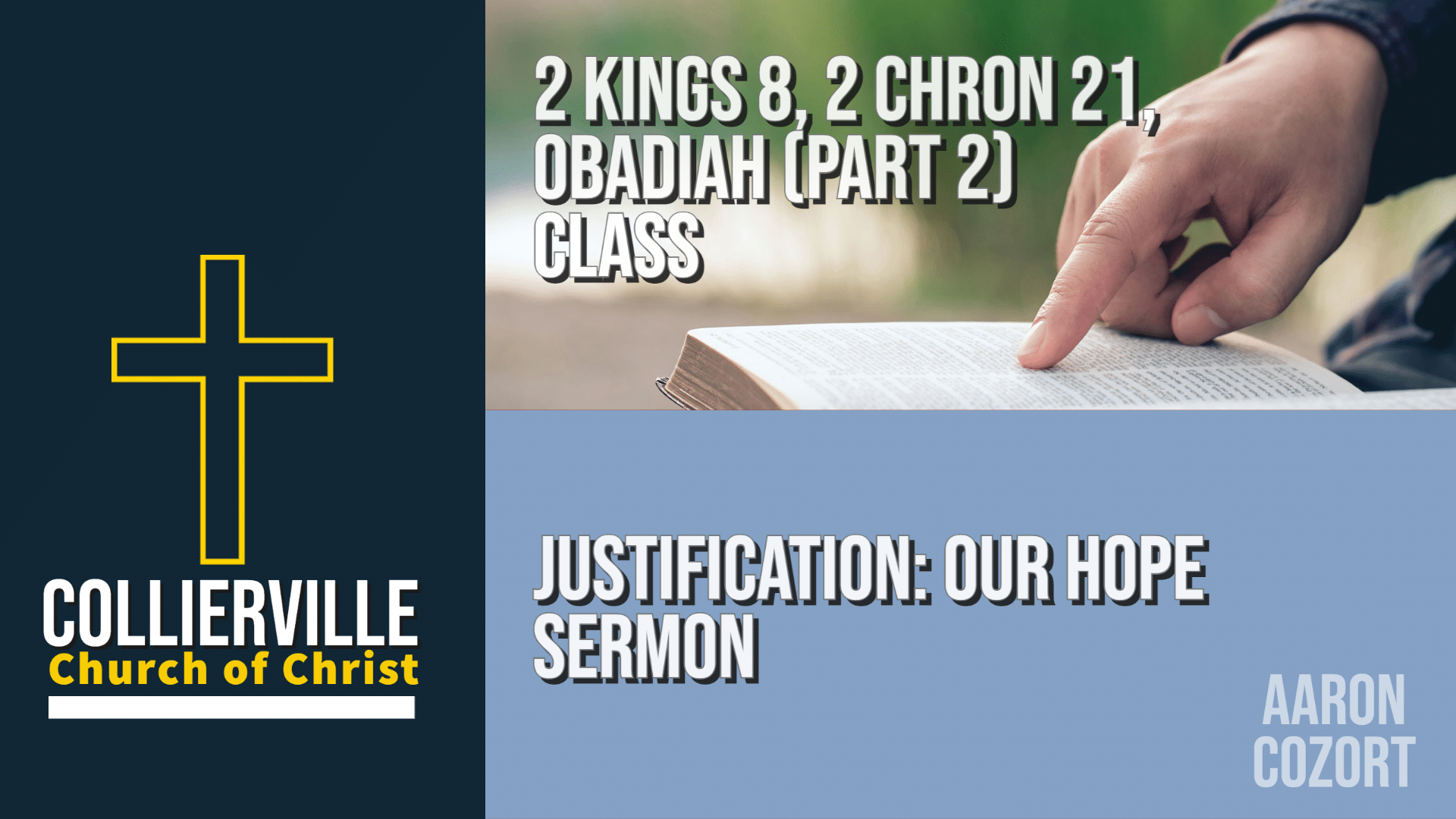 Featured image for “04-30-2023 – 2 Kings 8; 2 Chronicles 21; & Obadiah (Part 2) – AM Class”