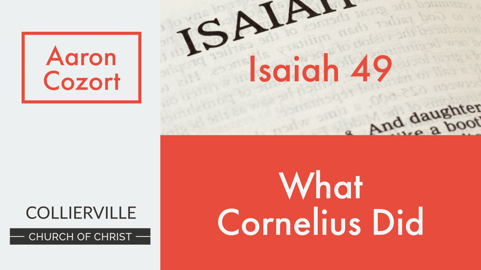 Featured image for “01-28-2024 – What Cornelius Did – (AM Sermon)”